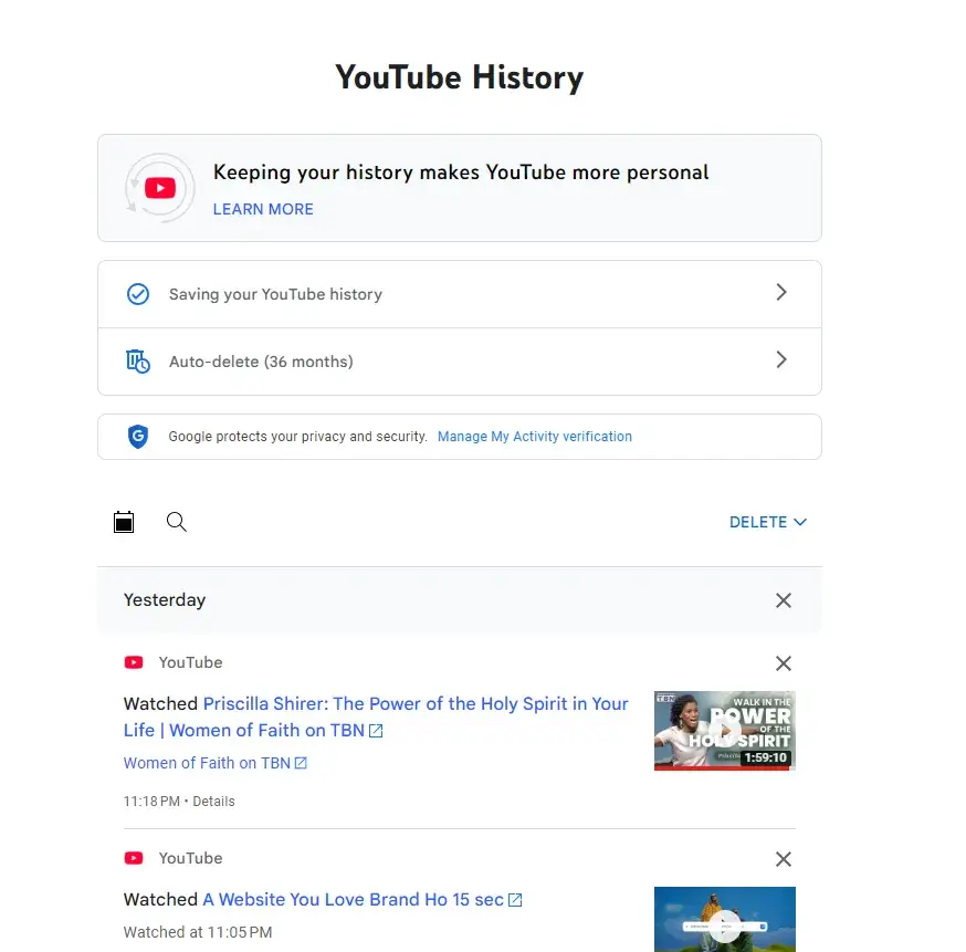 Stylized UI mockup demonstrating how to filter Google My Activity by 'YouTube' product and 'Comments' interaction type.